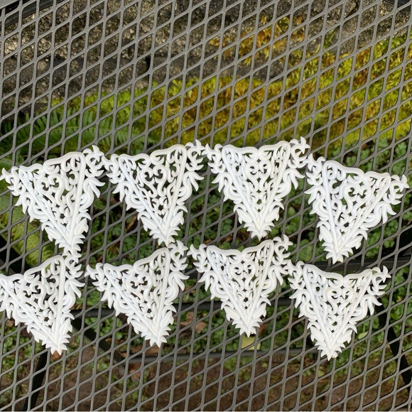 Vintage Lot Wilton White Plastic Cake Decoration Heart Panel Corner Filigree 70s - Picture 5 of 11